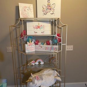 Unicorn bedroom decorations and bed set